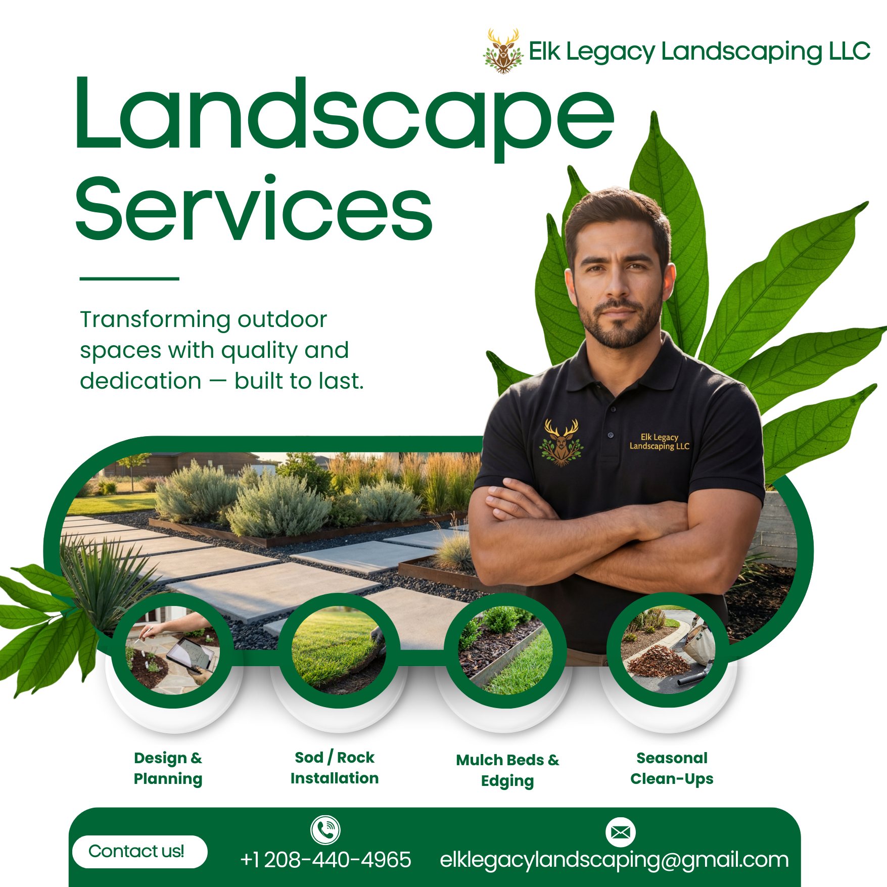 Elk Legacy Landscaping team member at work in the Treasure Valley